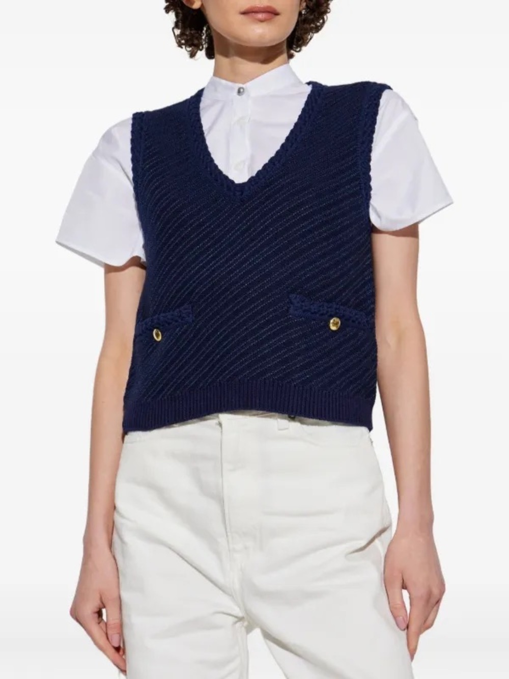 rag & bone Navy V-Neck Knit Sweater NWOT XS